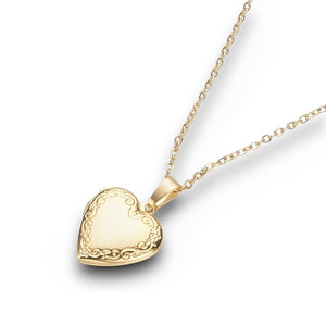 Gold Romantic Heart Lockets Necklace