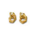 Artistic Gold Hexagonal Hoops Earrings