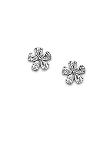 Silver Flourishing Flower Stud Earrings 0.7cm