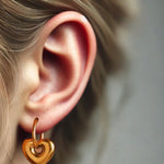 Passionate Gold Heart Huggies Earrings 12mm