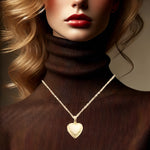 Gold Romantic Heart Lockets Necklace