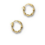 Intricate Gold Twisted Hoops Earrings 3.2cm