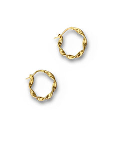 Intricate Gold Twisted Hoops Earrings 3.2cm