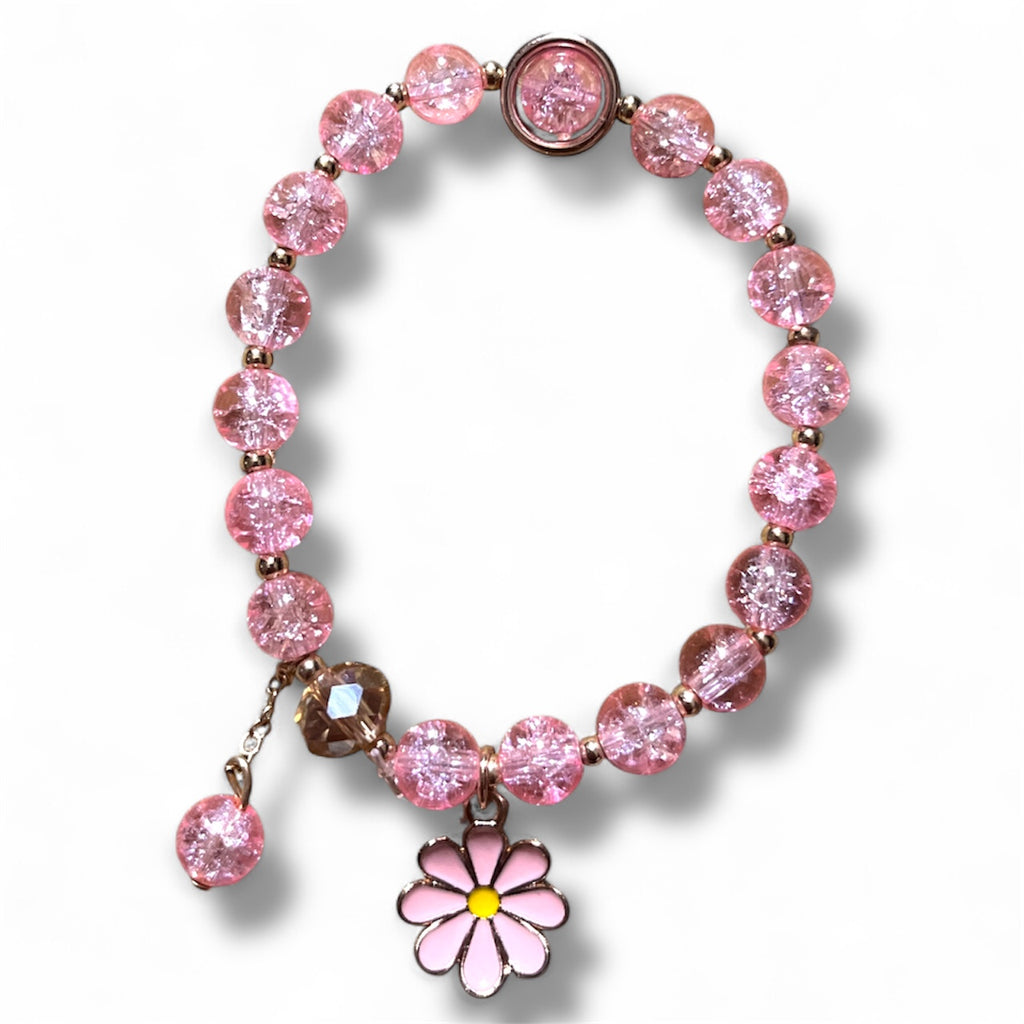 Rosé Daisy Charm Bracelet