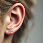 Silver Flourishing Flower Stud Earrings 0.7cm