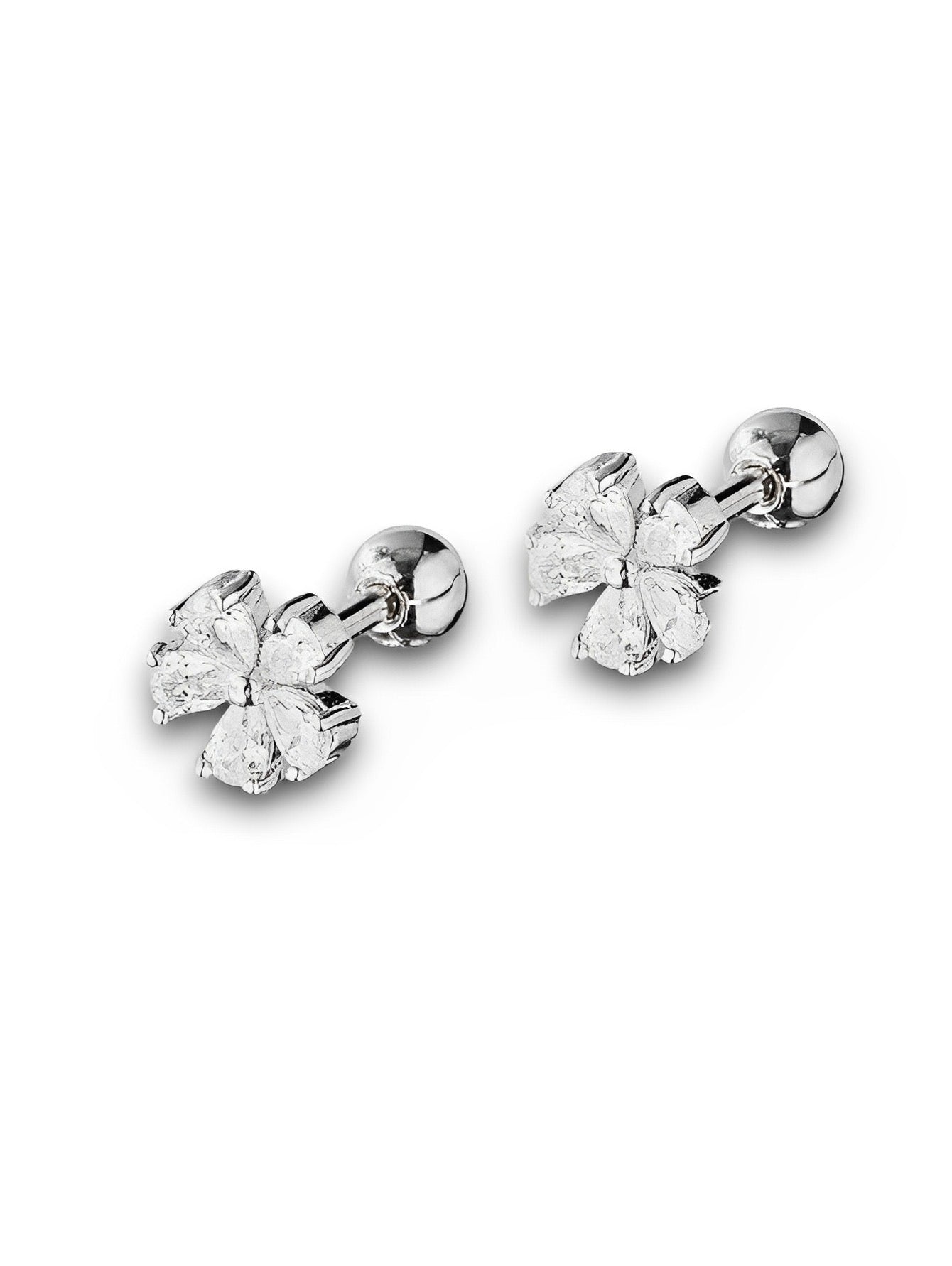 Silver Flourishing Flower Stud Earrings 0.7cm