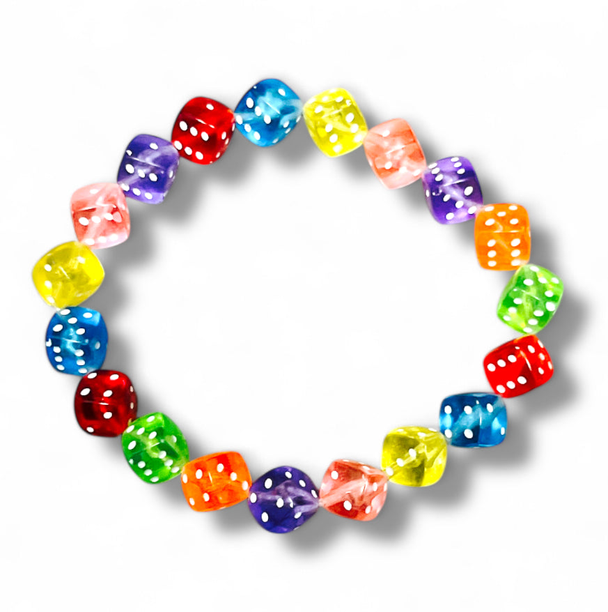 Colours Purple Dice & Dot Charm Bracelet
