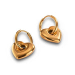 Passionate Gold Heart Huggies Earrings 12mm