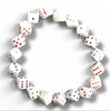 White Dice & Dot Charm Bracelet