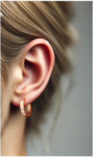 Innovative Rose Gold Huggies Earrings Hoops 2cm