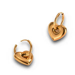 Passionate Gold Heart Huggies Earrings 12mm