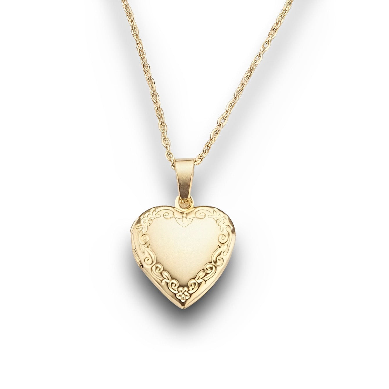 Gold Romantic Heart Lockets Necklace